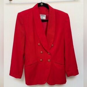 Kasper Double-Breasted Red Blazer